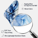 Abstract Classic Blue Waves V - Asymmetric Metal Wall Clock