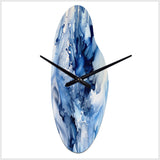 Abstract Classic Blue Waves V - Asymmetric Metal Wall Clock
