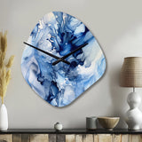 Abstract Classic Blue Waves V - Asymmetric Metal Wall Clock