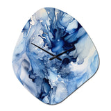 Abstract Classic Blue Waves V - Asymmetric Metal Wall Clock
