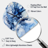 Abstract Classic Blue Waves V - Asymmetric Metal Wall Clock