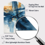 Blue and Gold Fusion VIII - Asymmetric Metal Wall Clock