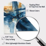Blue and Gold Fusion VIII - Asymmetric Metal Wall Clock