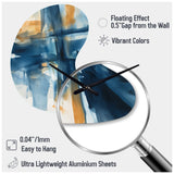 Blue and Gold Fusion VIII - Asymmetric Metal Wall Clock
