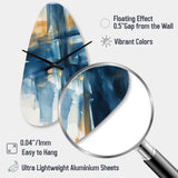Blue and Gold Fusion VIII - Asymmetric Metal Wall Clock