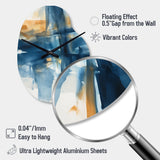 Blue and Gold Fusion VIII - Asymmetric Metal Wall Clock
