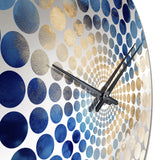 Blue and Gold Marble Clouds VII - Abstract Metal Wall Clock