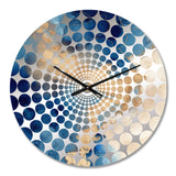 Blue and Gold Marble Clouds VII - Abstract Metal Wall Clock