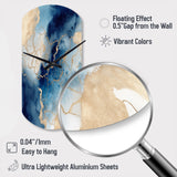 Blue and Gold Marble Clouds VIII - Asymmetric Metal Wall Clock