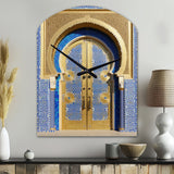 Morroco Palace Golden Doors III - Asymmetric Metal Wall Clock