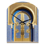 Morroco Palace Golden Doors III - Asymmetric Metal Wall Clock