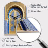 Morroco Palace Golden Doors III - Asymmetric Metal Wall Clock