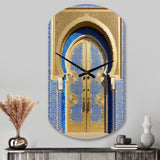 Morroco Palace Golden Doors III - Asymmetric Metal Wall Clock