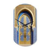 Morroco Palace Golden Doors III - Asymmetric Metal Wall Clock