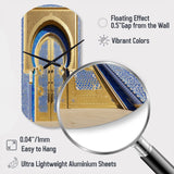 Morroco Palace Golden Doors III - Asymmetric Metal Wall Clock