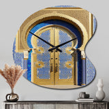 Morroco Palace Golden Doors III - Asymmetric Metal Wall Clock