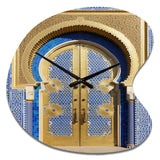 Morroco Palace Golden Doors III - Asymmetric Metal Wall Clock