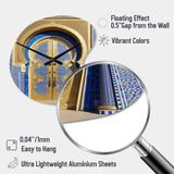 Morroco Palace Golden Doors III - Asymmetric Metal Wall Clock