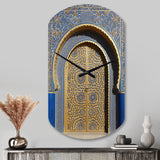 Morroco Palace Golden Doors V - Asymmetric Metal Wall Clock