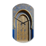 Morroco Palace Golden Doors V - Asymmetric Metal Wall Clock