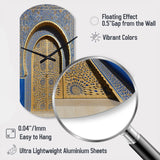 Morroco Palace Golden Doors V - Asymmetric Metal Wall Clock
