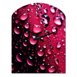 Red Rose with Raindrops XVIII - Asymmetric Metal Wall Clock
