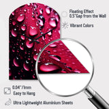 Red Rose with Raindrops XVIII - Asymmetric Metal Wall Clock