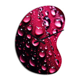 Red Rose with Raindrops XVIII - Asymmetric Metal Wall Clock
