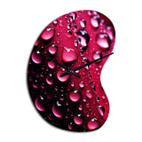 Red Rose with Raindrops XVIII - Asymmetric Metal Wall Clock