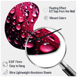 Red Rose with Raindrops XVIII - Asymmetric Metal Wall Clock