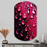 Red Rose with Raindrops XVIII - Asymmetric Metal Wall Clock