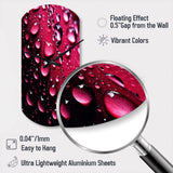 Red Rose with Raindrops XVIII - Asymmetric Metal Wall Clock