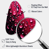 Red Rose with Raindrops XVIII - Asymmetric Metal Wall Clock