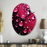 Red Rose with Raindrops XVIII - Asymmetric Metal Wall Clock