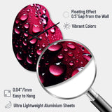 Red Rose with Raindrops XVIII - Asymmetric Metal Wall Clock