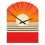 Minimal Geometric Orange Bold Sunset VI - Asymmetric Metal Wall Clock