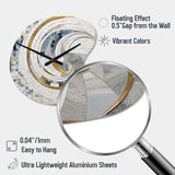 Grey and Yellow Mosaic II - Asymmetric Metal Wall Clock