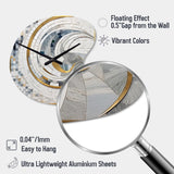 Grey and Yellow Mosaic II - Asymmetric Metal Wall Clock
