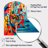 Orange Blue Geometry Unleashed IV - Asymmetric Metal Wall Clock