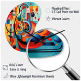 Orange Blue Geometry Unleashed IV - Asymmetric Metal Wall Clock