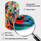 Orange Blue Geometry Unleashed IV - Asymmetric Metal Wall Clock