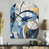 Gold Constructing Blue Realms I - Asymmetric Metal Wall Clock