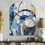 Gold Constructing Blue Realms I - Asymmetric Metal Wall Clock