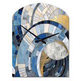 Gold Constructing Blue Realms I - Asymmetric Metal Wall Clock