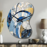 Gold Constructing Blue Realms I - Asymmetric Metal Wall Clock