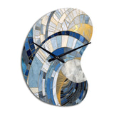 Gold Constructing Blue Realms I - Asymmetric Metal Wall Clock