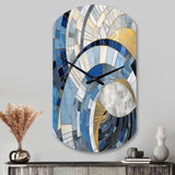Gold Constructing Blue Realms I - Asymmetric Metal Wall Clock