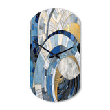Gold Constructing Blue Realms I - Asymmetric Metal Wall Clock