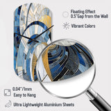 Gold Constructing Blue Realms I - Asymmetric Metal Wall Clock
