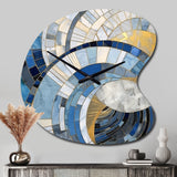 Gold Constructing Blue Realms I - Asymmetric Metal Wall Clock